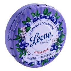 leone caramelle in lattina stevia mirtillo click clack da 30g