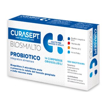 curasept biosmalto probiotico integratore alimentare 14 compresse
