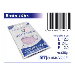 mascherina chir rosa 360mask 10p