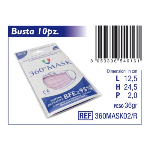 MASCHERINA CHIR ROSA 360MASK 10P