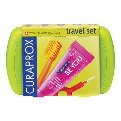 curaprox be you travel set igiene orale green