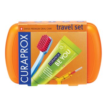 curaprox be you travel set igiene orale orange