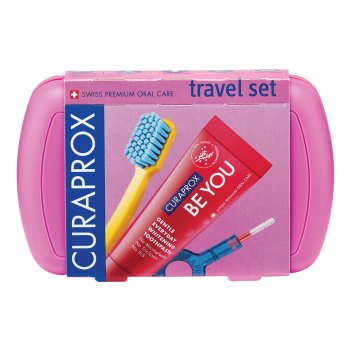 curaprox be you travel set igiene orale pink