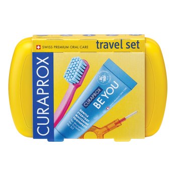 curaprox be you travel set igiene orale yellow