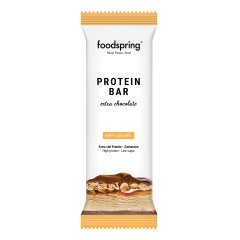 foodspring protein bar - barretta proteica extra chocolate caramello morbido 65g