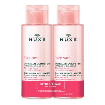 nuxe very rose duo acqua micellare struccante e detergente viso e occhi pacco doppio 400ml + 400ml