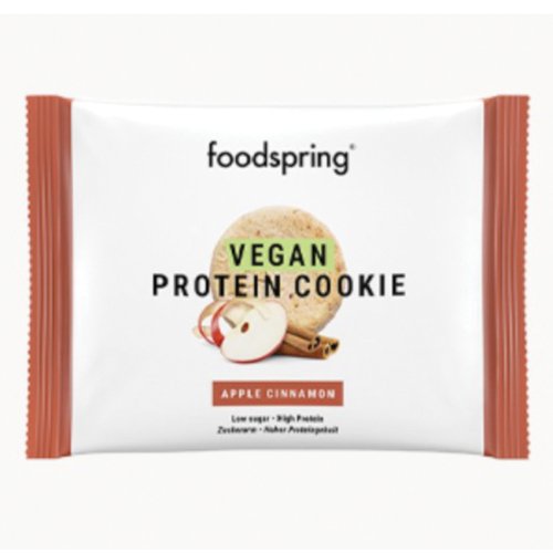 Foodspring Vegan Protein Cookie Snack - Biscotti Proteici Mela Cannella 50g