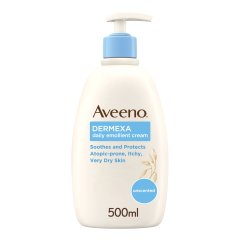 aveeno dermexa crema idratante per pelle molto secca e con prurito, adatto per pelle con tendenza atopica e soggetta a eczema, senza profumo 500ml