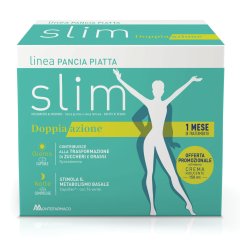 pancia piatta slim dimagrante kit doppia azione 180 capsule giorno + 60 compresse notte + crema lipostop riducente corpo 150ml omaggio 