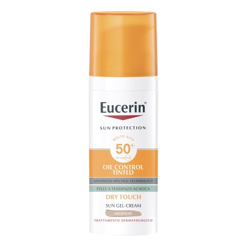 Eucerin Sun Gel-Creme Medium Oil Control Tinted Dry Touch Fp50+ Protezione Solare Molto Anta Pelle 
