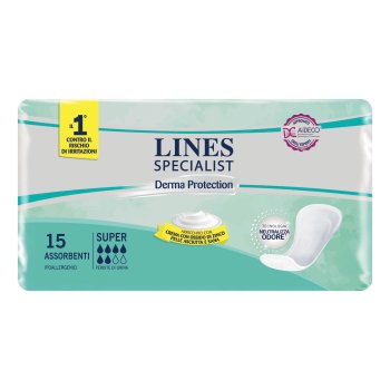lines specialist derma protection - livello super pannoloni incontinenza 15 pezzi