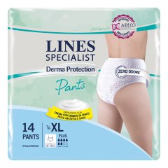 Lines Specialist Derma Protection - Pants Plus Taglia XL Mutandine Assorbenti Incontinenza 14 Pezzi