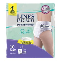 lines specialist derma protection - pants livello maxi taglia l mutandine assorbenti incontinenza 10 pezzi