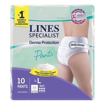 lines specialist derma protection pants livello maxi - taglia l 10 pz	