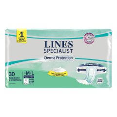 Lines Specialist Derma Protection - Livello Super Taglia Media M/L Pannoloni A Mutandina Incontinenza 30 Pezzi