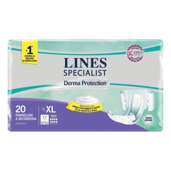 lines specialist derma protection - livello maxi taglia xl pannoloni a mutandina incontinenza 20 pezzi