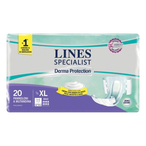 Lines Specialist Derma Protection - Livello Maxi Taglia XL Pannoloni A Mutandina Incontinenza 20 Pe