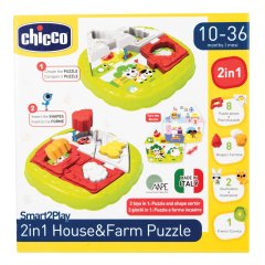 chicco gioco ad incastro puzzle della fattoria 2in1 house & farm età 10-36m