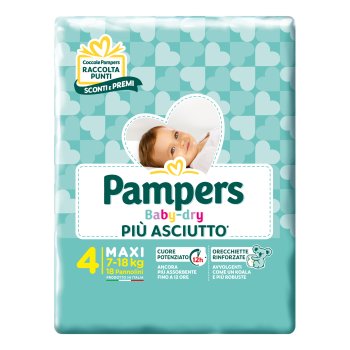 pampers baby dry - maxi taglia 4 ( 7-18kg ) 18 pannolini