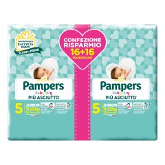 Pampers Baby Dry Duo Downcount  Junior Taglia 5 ( 11-25Kg ) 32 Pezzi