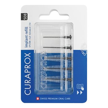 curaprox cps 508 soft implant refill nero 5 scovolini interdentali