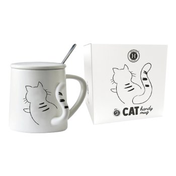 himalaya handy mug ceramica cat gatto con cucchiaino 350ml