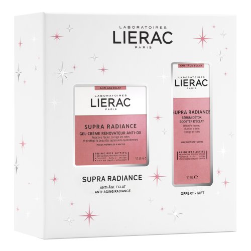 Lierac Cofanetto Regalo Supra Radiance Gel Crema 50ml + Siero Detox Booster Di Luminosità 30ml In 