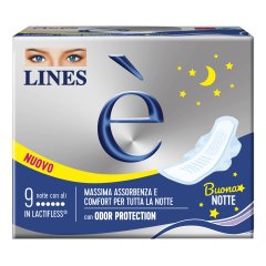 lines e' assorbenti con ali notte 9 pezzi