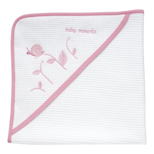 Chicco Quadrato Piquet - Asciugamano Neonato Tenera Lumachina Rosa 0m+