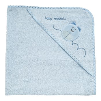 chicco quadrato spugna asciugamano per neonato azzurro 0m+