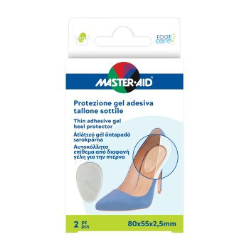 master aid foot care protezione gel adesiva tallone sottile 2 pezzi