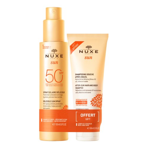Nuxe Sun Duo Latte Spray Solare SPF50+ 150ml + Shampoo Doccia Doposole 100ml