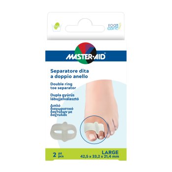 master aid foot care separatore dita a doppio anello taglia large 2 pezzi