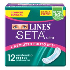 lines seta ultra assorbenti anatomici per flussi leggeri e normali 12 pezzi