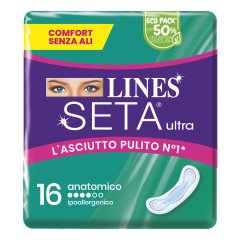 lines seta assorbenti ultra anatomico per flussi leggeri e normali 16 pezzi