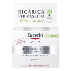 eucerin hyaluron-filler + 3x effect crema giorno spf15 anti-età pelle secca ricarica 50ml