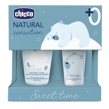 chicco baby cosmetic set natural sensation - sweet time crema corpo + crema viso