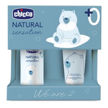 chicco baby cosmetic set natural sensation - we are two olio + crema viso