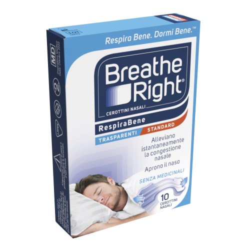 Breathe Right Cerotti Nasali Trasparenti Standard 10 Pezzi