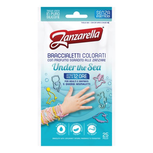 Zanzarella Braccialetti Colorati Anti-Zanzare Under The Sea 25 Pezzi