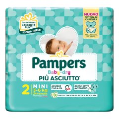 pampers baby dry downcount - mini taglia 2 (3-6 kg) 24 pezzi