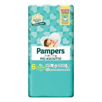 pampers baby dry downcount - xl taglia 6 (15-30 kg) 13 pezzi
