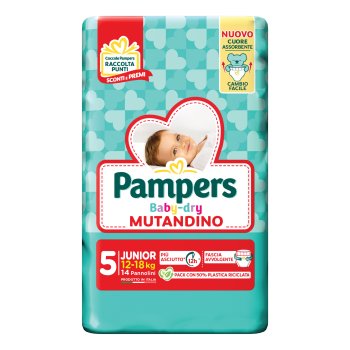 pampers baby dry mutandino - junior taglia 5 (12-18 kg) 14 pannolini