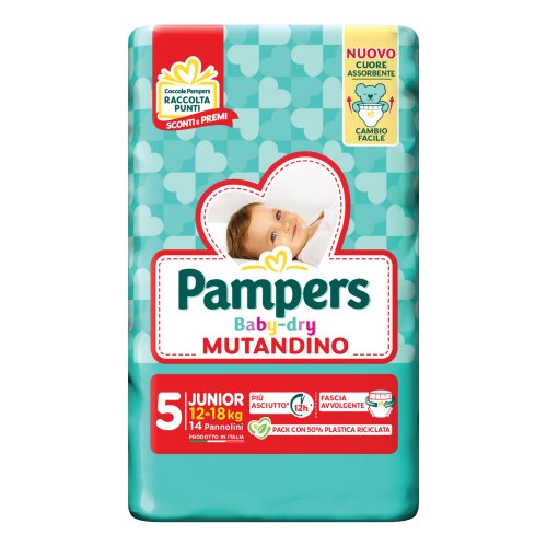 Pampers Baby Dry Mutandino - Junior Taglia 5 (12-18 Kg) 14 Pannolini