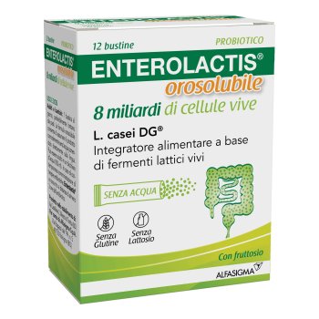 enterolactis orosolubile integratore di fermenti lattici vivi 12 bustine 