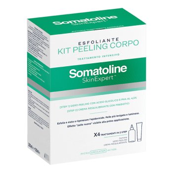 somatoline skin expert esfoliante kit peeling corpo - siero peeling 200ml + crema riequilibrante 100ml