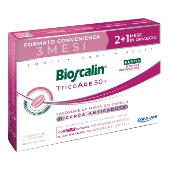 bioscalin tricoage 50+ anti-caduta capelli donna nuova formula formato convenienza 90 compresse ( 3 mesi di terapia )