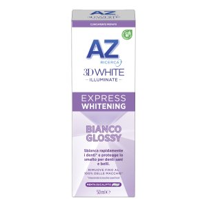 AZ Dentifricio 3DWhite Illuminate Express Whitening Bianco Glossy Menta Eucalipto 50ml