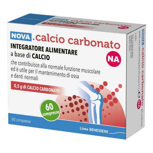 Nova Calcio Carbonato Na 0,5g Integratore Alimentare A Base Di Calcio 60 Compresse