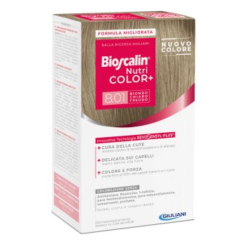 bioscalin nutri color+ colorazione permanente n. 8.01 biondo chiaro freddo